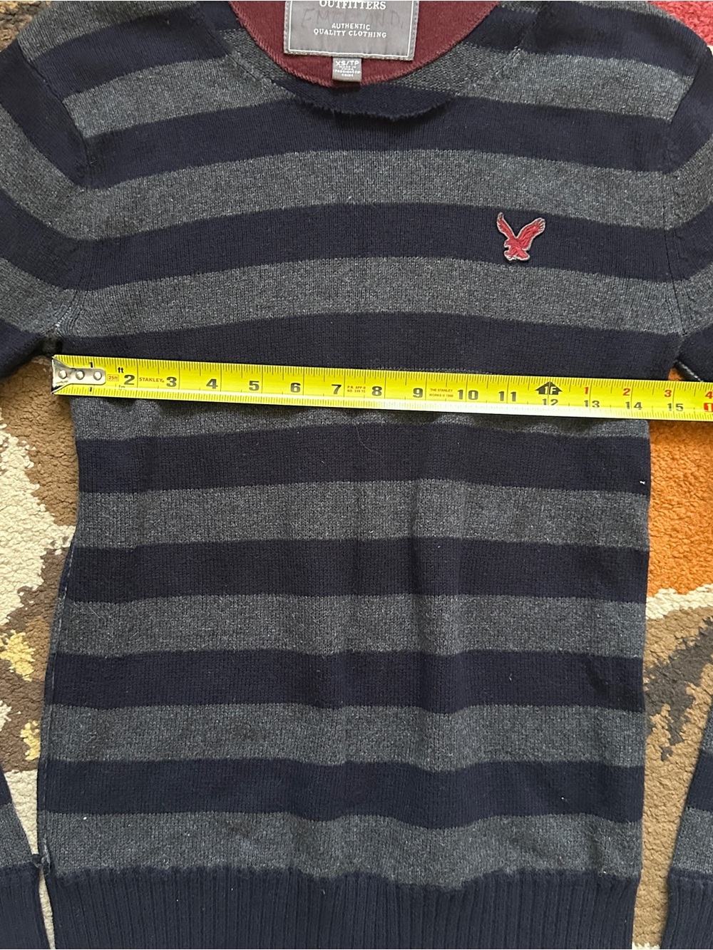 American Eagle Striped Cotton Wool Sweater | Size XS - Picture 6 of 8